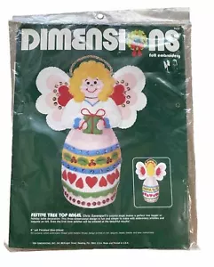 VTG DIMENSIONS Festive Christmas Tree Top Angel Felt Sequins Beads Kit 9509 NEW! - Picture 1 of 6