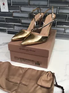 Größe 8,5 US GIANVITO ROSSI GOLD METALL SPITZ MANHATTAN PUMPS MUST HAVE Euro 40 - Bild 1 von 6