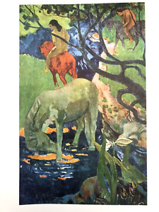 GAUGUIN Paul Printed in France 1949 Le Cheval Blanc Horse Woman Lithograph