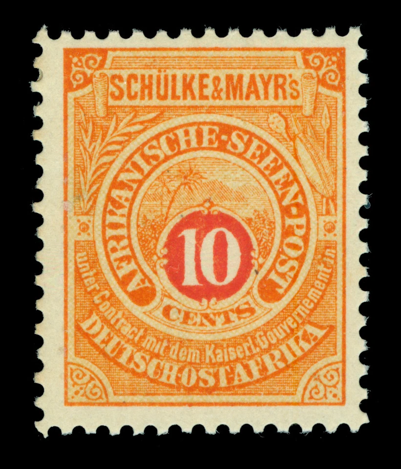German EAST AFRICA 1892 SEAPOST - Schulke & Mayr's LOCALS  10c org - mint MNH** - Image 1 of 1