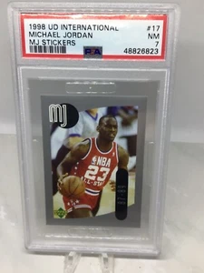 1998 UD International Stickers 17 Michael Jordan PSA 7 (13 in all grades) - Picture 1 of 2
