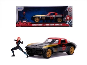 Jada Toys 253225014 Marvel Black Widow + Chevy 1966 Chevrolet Corvette 1:24 ... - Picture 1 of 8