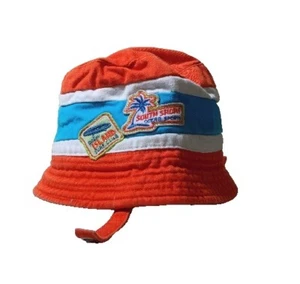 Childrens Place Child Bucket Hat Surfside Orange Patches Print Chin Strap Summer - Picture 1 of 11