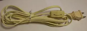 8' IVORY LAMP CORD WITH LINE SWITCH & POLARIZED PLUG 18/2 SPT-1 LAMP PART 30239J - Picture 1 of 3