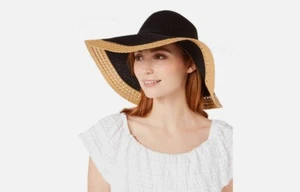 INC International Concepts Schlapphut gemischt geflochten Colorblocked (schwarz/beige) - Bild 1 von 1