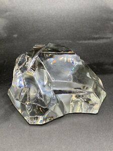 "Val St. Lambert cristal roche iceberg poids papier sculpture en verre transparent 3,5""