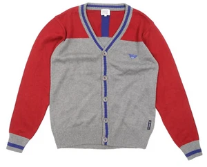 ARMANI Junior | Suéter Pullover Cárdigan Rojo Gris Niños Jóvenes | Talla 12 Años - Imagen 1 de 2