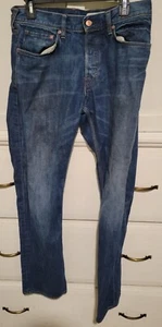 SLIQ Men's Low Waist Slim Leg Blue Jeans Size 31x32 - Picture 1 of 3