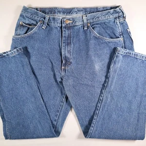 Wrangler Premium Quality Denim Jeans Mens Size 38 X 30 Regular Fit Dark Wash - Picture 1 of 12