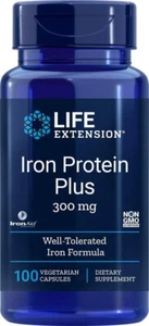 Life Extension Iron Protein Plus 100 Veg Caps - Picture 1 of 2