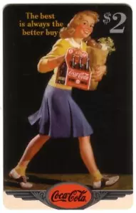 Coca-Cola National '96 $2. Plata. Mujer con paquete de 6. Tarjeta #2 de 25 tarjeta telefónica - Imagen 1 de 1