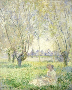 WOMAN SEATED UNDER THE WILLOWS by Claude Monet Fine Art 11" x 14" Giclee Print - Picture 1 of 1