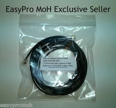 Polycom 2200-41220-001 (RC) Extended Mic Cable 7 ft For SoundStation2 VTX1000 IP - Image 1 of 4