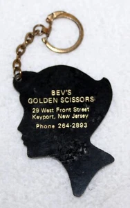 Vintage Bev's Golden Scissors 29 West Front St. Keyport NJ Key-chain Giveaway - Picture 1 of 4