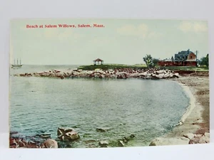 Postcard Salem MA Beach at Salem Willows - Picture 1 of 2