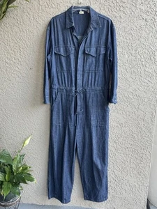 Mono corto para mujer Levi's lavado oscuro retro azul denim utilitario talla L - Imagen 1 de 14