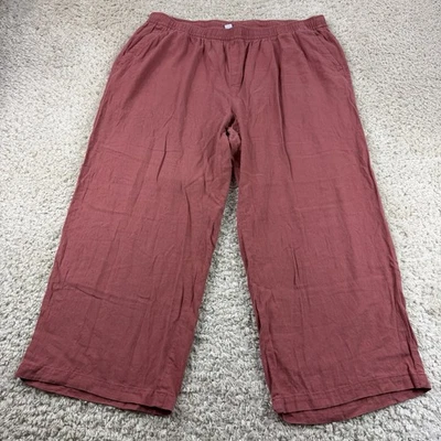Pantalones de lino Old Navy de pierna ancha para mujer talla grande 3X terracota  Foto 1 de 4
