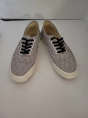 Zapatos Vans para mujer 8,5 para hombre 7 blanco y negro triángulo patrón geométrico con cordones Foto 1 de 4