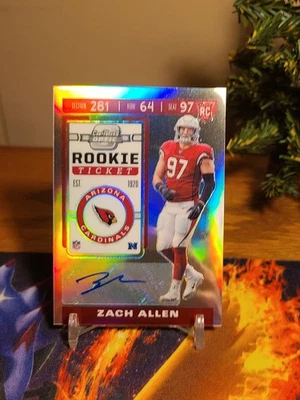 2019 Panini Contenders Optic - Holo Prizm Rookie Ticket Autographs Zach Allen... - Image 1 of 2