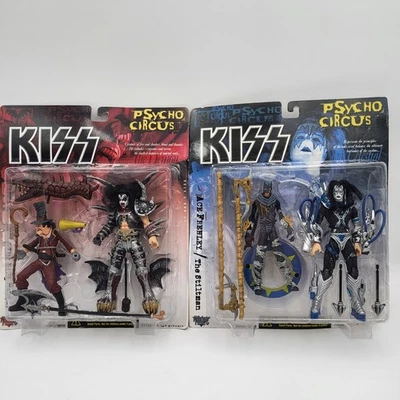 Lote de 2 Kiss Psycho Circus Gene Simmons, Ring Master & Ace Frehley, Stiltman Foto 1 de 4