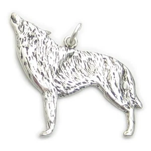Dije de lobo en plata de primera ley .925 x 1 Dijes de lobos --SFP- - Imagen 1 de 6