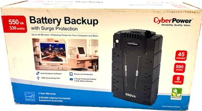 CyberPower CP550SLG 330W 8-Outlet Standby UPS System - Image 1 of 4