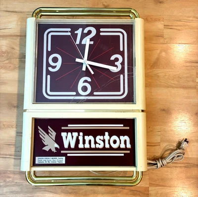 RARO WINSTON CIGARETTE Reloj Colgante de Pared de Colección Funcionando Foto 1 de 4
