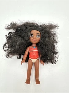 Disney Moana Petite Adventure Mini Puppe 6 Zoll groß schwarze Haare fehlender Rock - Bild 1 von 11