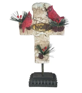 NOEL Kreuz Statue mit Kardinälen Hobby Lobby Heartland Urlaub 2014 Deko - Bild 1 von 6