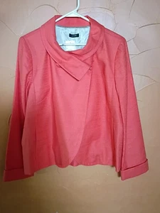 Nwt J Crew Linen Cotton Sz 12 Lined Classic Jacket Peachy Orange - Picture 1 of 11