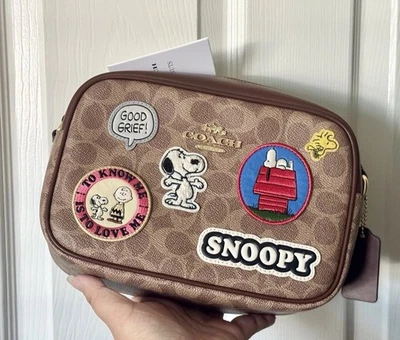 NWT Coach X Peanuts Jamie Camera Bag In Signature Canvas With Patches CBM28 - Image 1 of 4