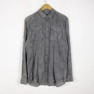 Camisa Dolce&Gabbana Talla M Logo Cómodo Algodón Práctico Tono Sólido Gris Manga - Imagen 1 de 4