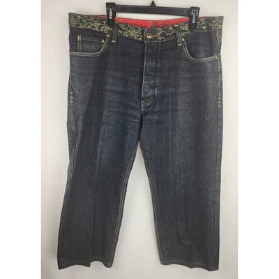Crown Holder wide-leg button fly baggy Jeans mens 38/25 Y2K Street wear, urban - Image 1 of 4