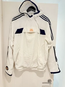 Vintage Retro Ninja Adidas Hooded White Track Pull Over Jacket 00’s Rave Rare - Picture 1 of 17