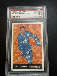 Parkhurst #17 1961 George Armstrong Toronto Maple Leafs Hof PSA 8,5 - Imagen 1 de 4