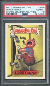 Garbage Pail Kids 10th Series #379b Sidney Kidney PSA 10 GEM MINT Os10 Puzzle - Picture 1 of 2