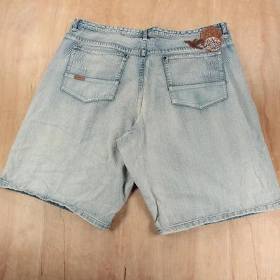 vtg y2k AKADEMIKS wide leg denim jean shorts 48 w 13.5 in hip hop baggy skater - Image 1 of 4