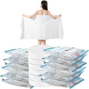 12 Packs Large Compressed Towel 56'' x 28'' Disposable Cotton Bath Towels Por... - Picture 1 of 7
