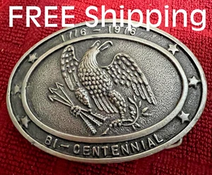 BI-CENTENNIAL Belt Buckle ~ 1776 - 1976  *Made In USA  ( 3-1/2" x 2-1/2" ) EUC - Picture 1 of 8