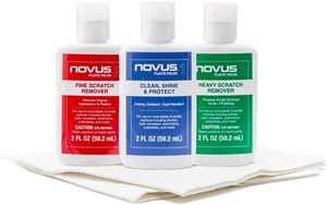 Novus Plastic Polish Kit #1, #2, & #3, 2oz. Bottles w/ Premium Polish Mates - Picture 1 of 9