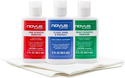 Novus Plastic Polish Kit #1, #2, & #3, 2oz. Bottles w/ Premium Polish Mates - Image 1 of 4