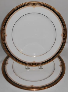 Set (2) NORITAKE Bone China GOLD AND SABLE PATTERN Dinner Plates MADE IN JAPAN - Bild 1 von 11