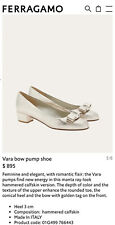 Salvatore Ferragamo New Vera Bow Pump Shoe Size 11 Made In 🇮🇹 