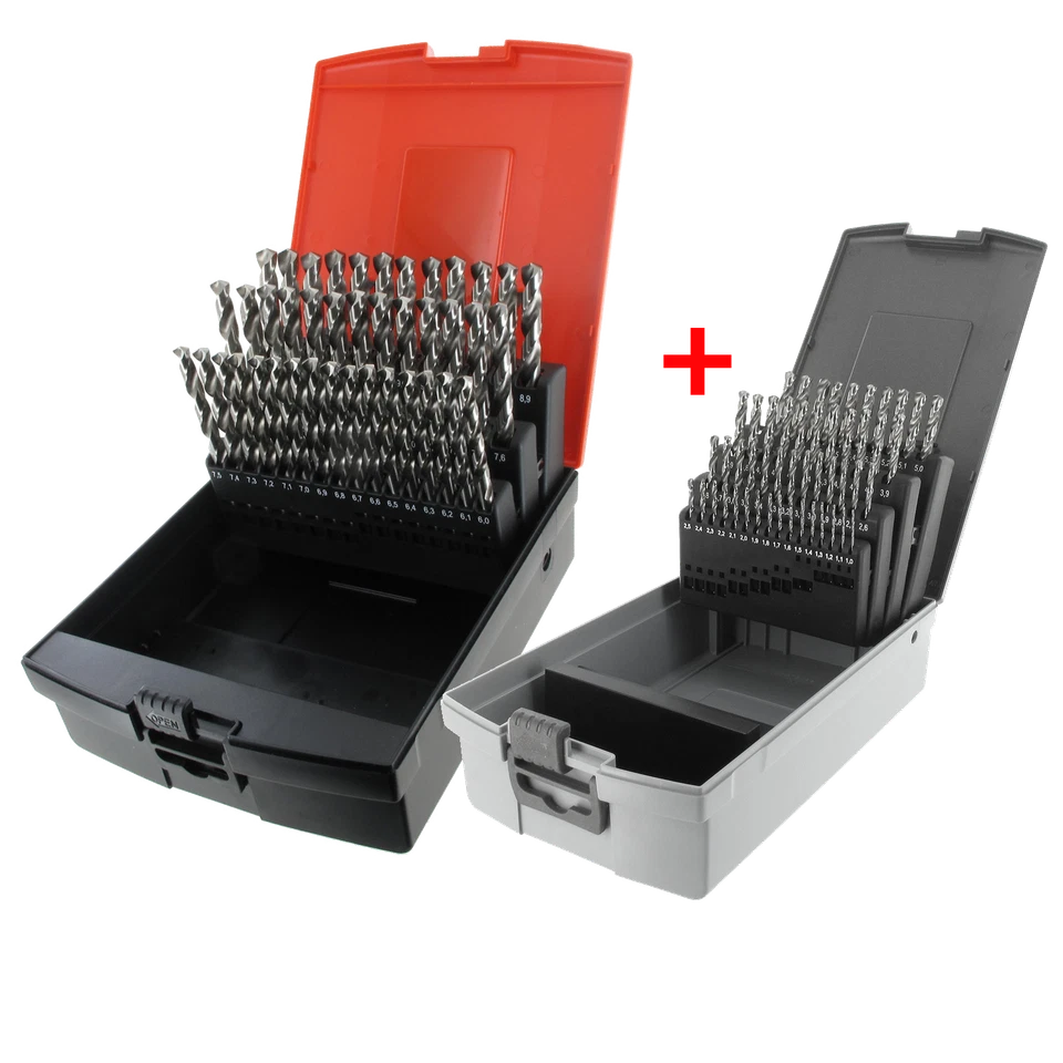 Spiralbohrer-Satz HSS-G, DIN338 1,0-10,0 x 0,1 mm Metallbohrer-Spiralbohrer-Set - Bild 1 von 3