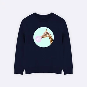 Children's Sweatshirt. Navy Blue. GIRAFFE - Picture 1 of 3