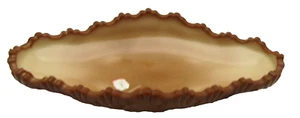 Greentown Chocolate Glass 1890's Leaf & Bracket Pattern 11" Long Footed Bowl - Picture 1 of 12