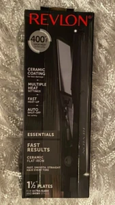 NEW REVLON Fast Results Ceramic FLAT IRON 1½" 400°F SMOOTHing straightening HAIR - Picture 1 of 7