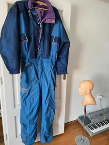 Vintage Etirel snowsuit ski suit mens retro blue size 54 overall - Picture 1 of 6