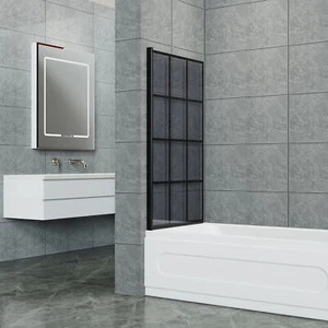 Shower Bath Screen 4mm TemperedGlass Bath Shower Screen Door Panel Folding Hinge - Picture 1 of 33