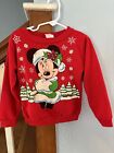 Pull vintage Disney Mickey fabriqué aux États-Unis Noël Minnie yeux bougeants 4t 